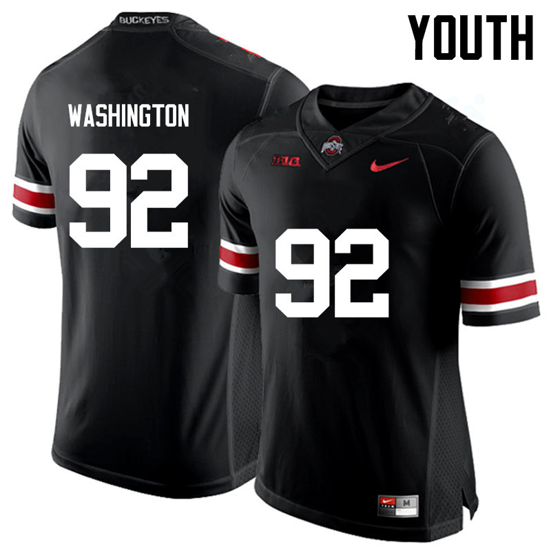 Youth Ohio State Buckeyes #92 Adolphus Washington College Football Jerseys Game-Black